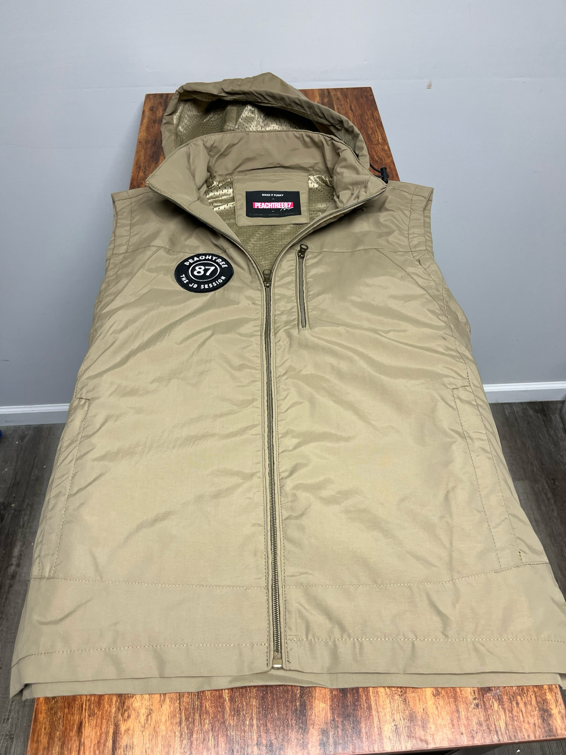 Tan Hoodie Vest XLarge