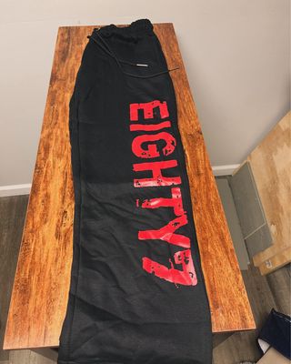 Black Eighty7 Wide Leg Sweats