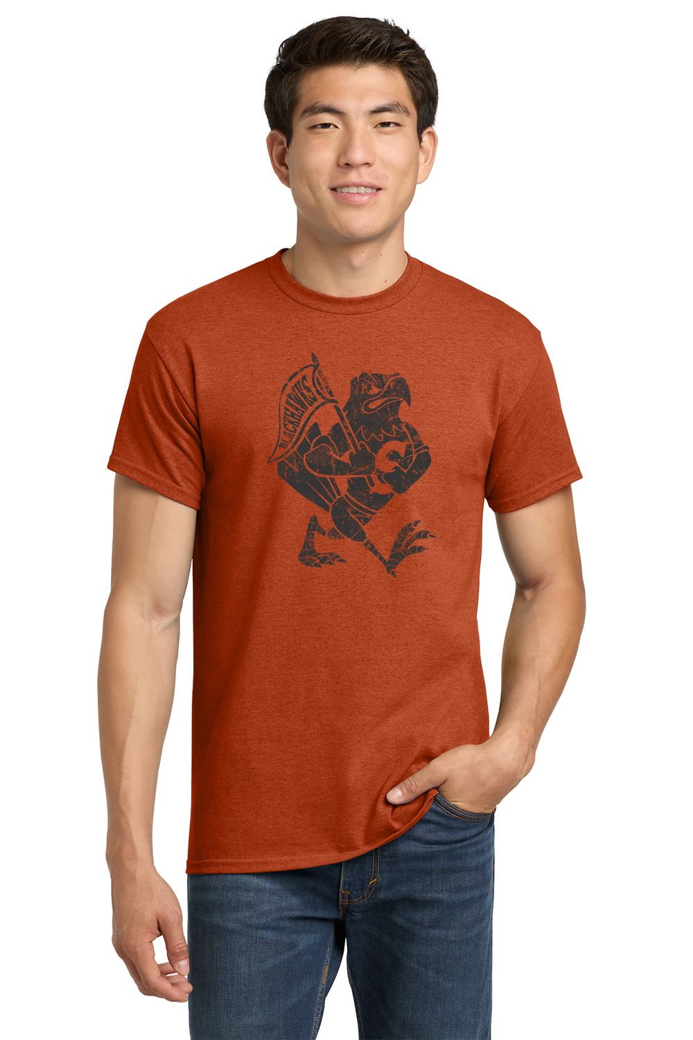 Adult Retro Hawk w/ Banner on Antique Orange