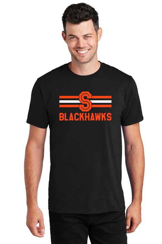 Adult T-Shirt - S BLACKHAWKS with Stripes