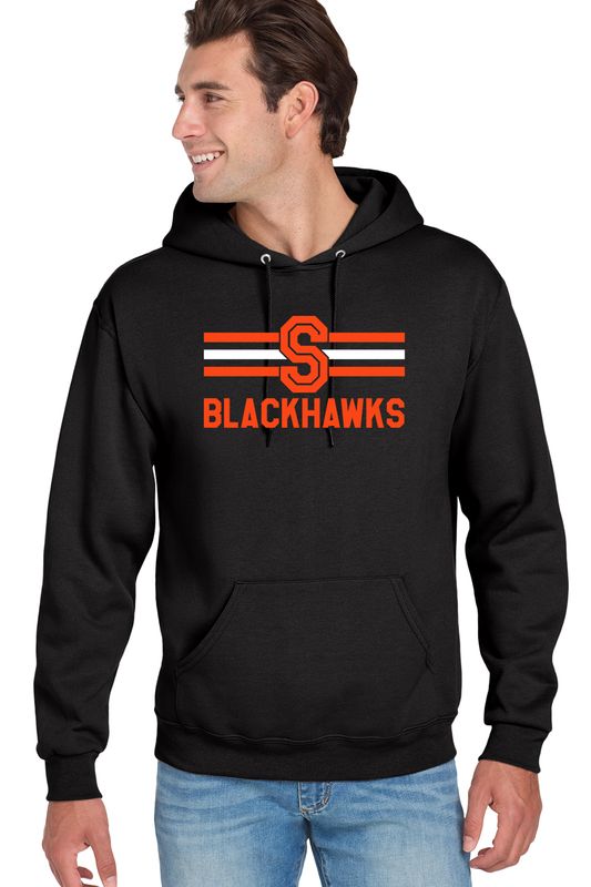 Adult Hoodie - S BLACKHAWKS with Stripes