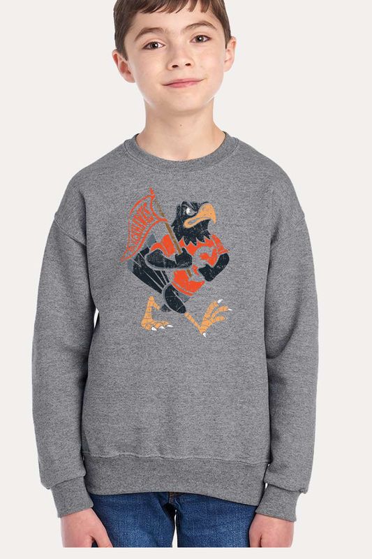 Youth Crewneck Sweatshirt - Retro Hawk w/ Banner