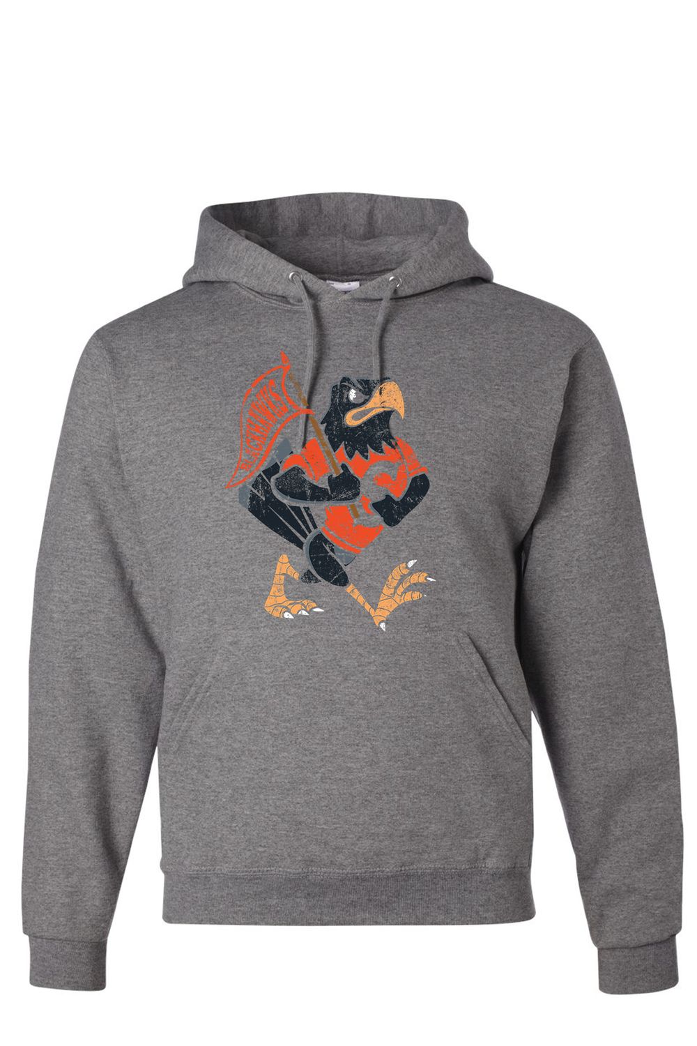 Adult Hoodie - Retro Hawk w/ Banner