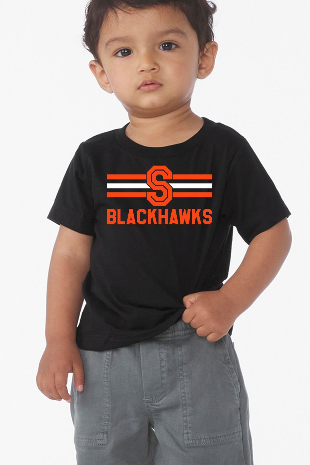 Infant &amp; Toddler T-Shirt - S BLACKHAWKS with Stripes