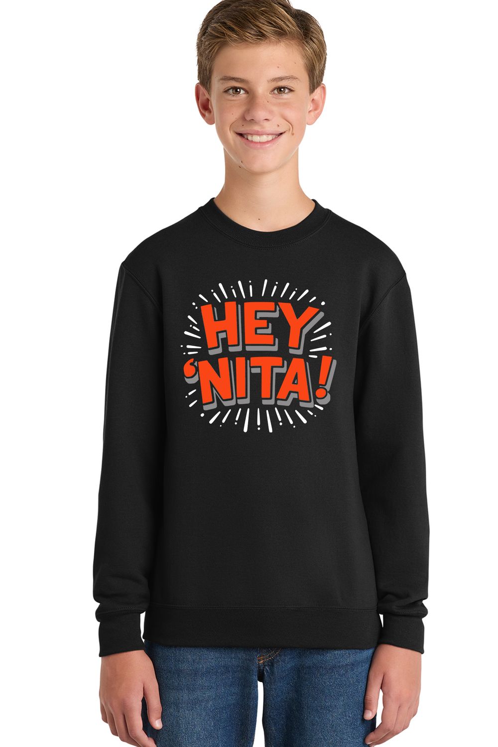 Youth Fleece Crewneck - Hey &#39;Nita!