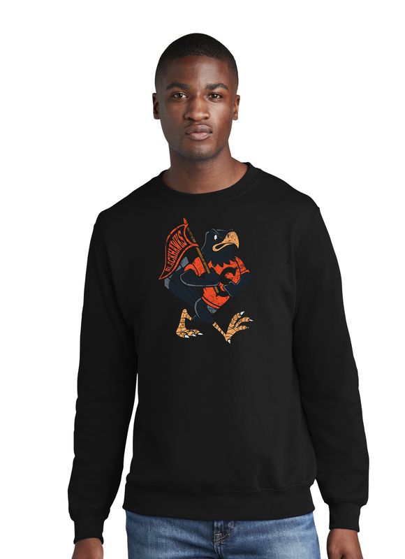 Adult Crewneck Sweatshirt - Retro Hawk w/ Banner