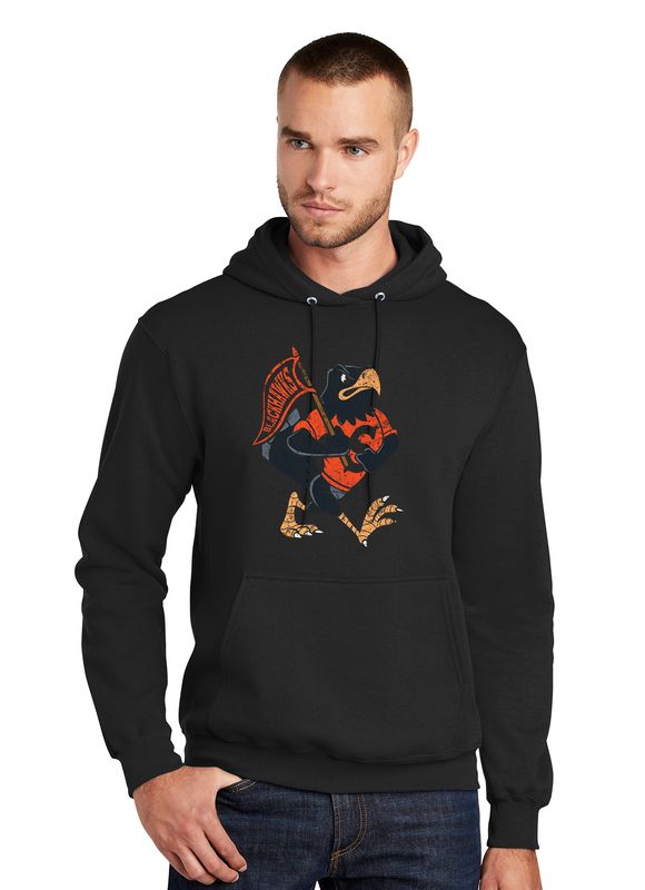 Adult Hoodie - Retro Hawk w/ Banner