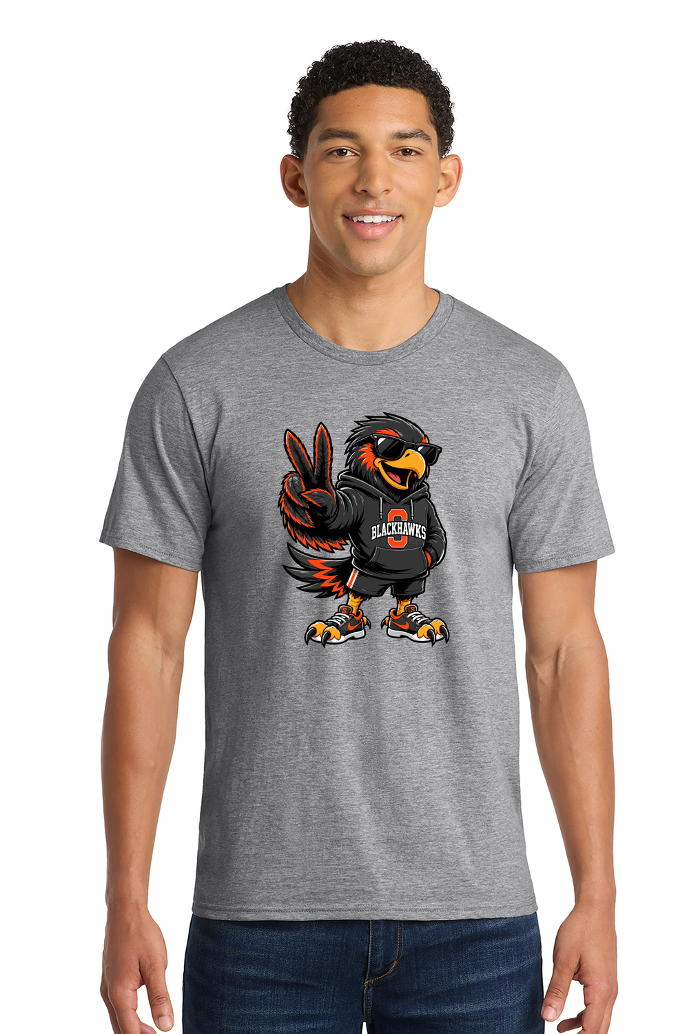 Grey Adult "Cool Hawk" T-Shirt
