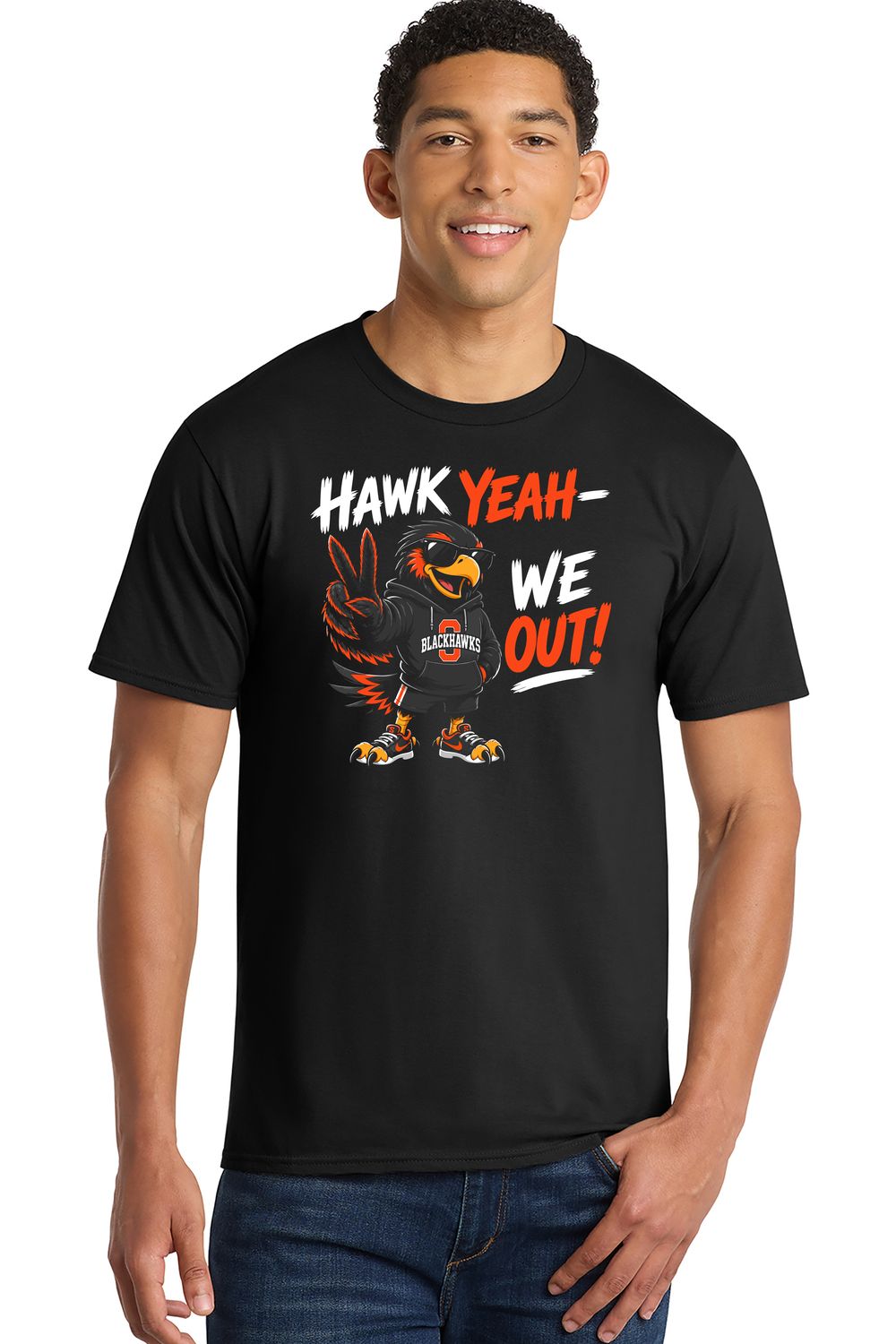 Black Adult "Hawk Yeah" T-Shirt