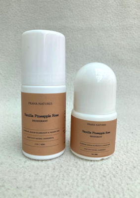 60ml &amp; 30ml Vanilla Pineapple Rose Roll-on Deodorant