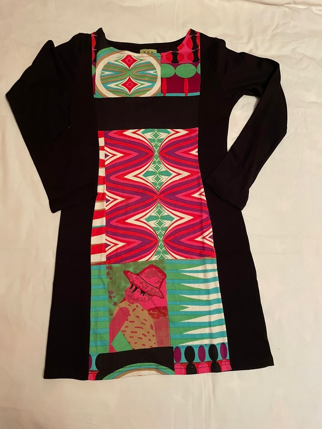 Vestido negro multicolor  talla M