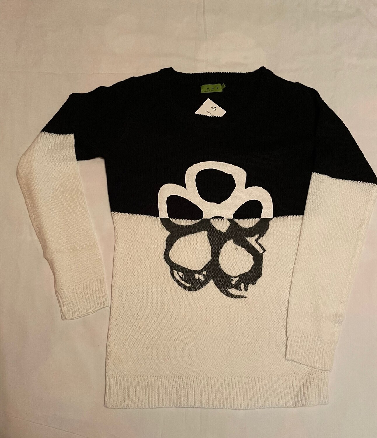 Jersey blanco y negro talla L