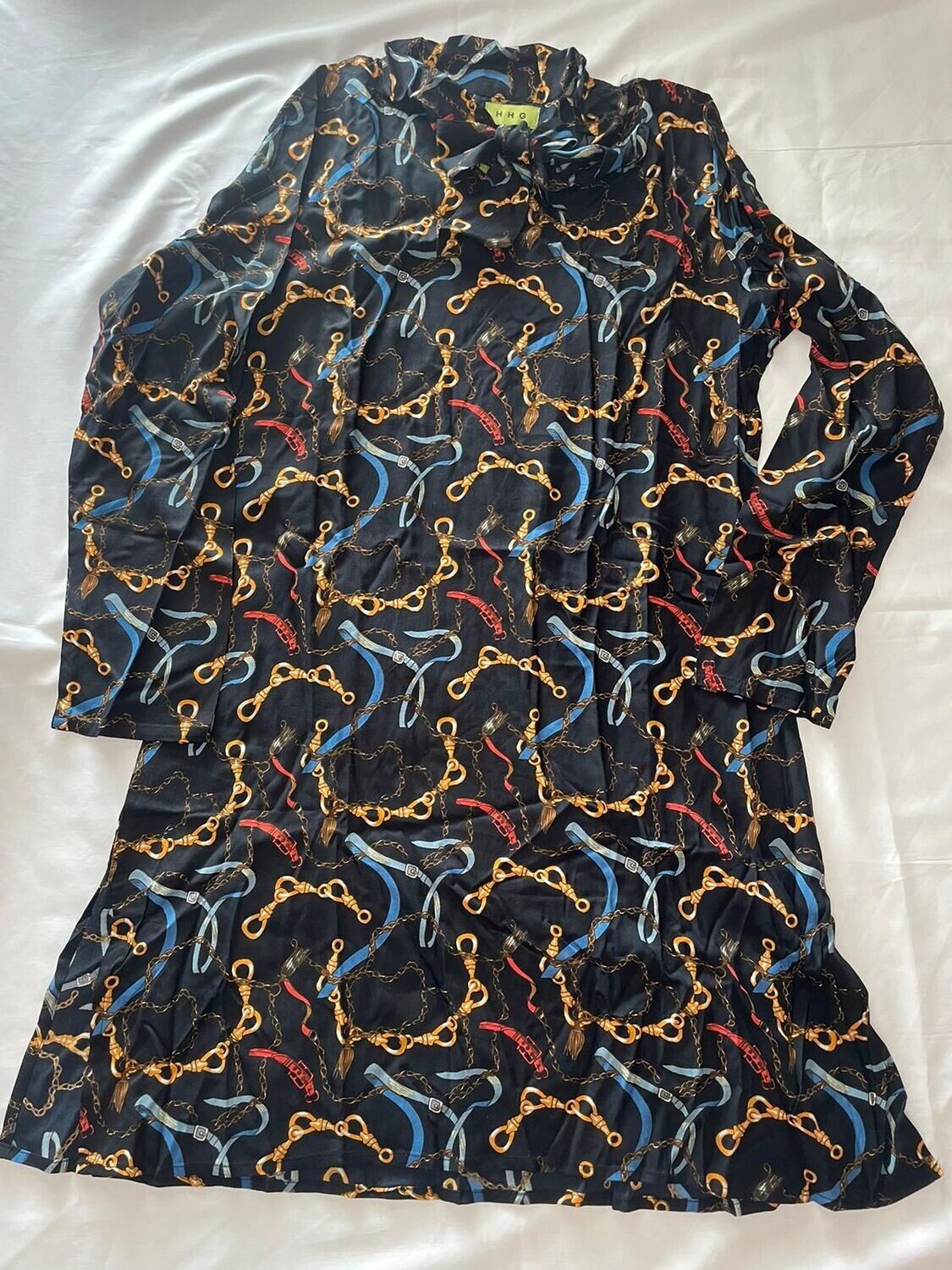 Vestido negro multicolor  talla M