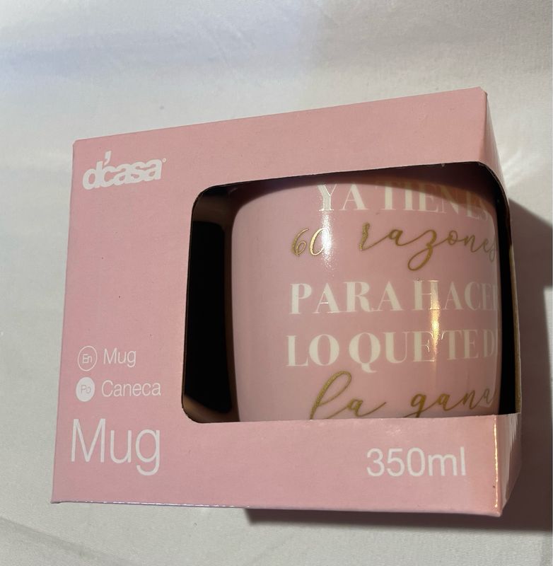 Taza 60 años rosa