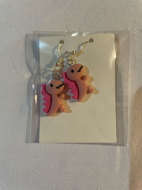 Pendientes dinosaurios rosa
