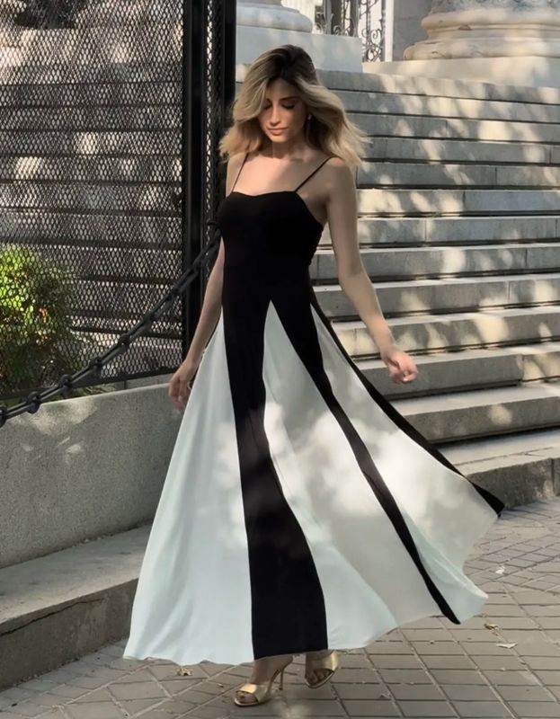 Vestido blanco y negro