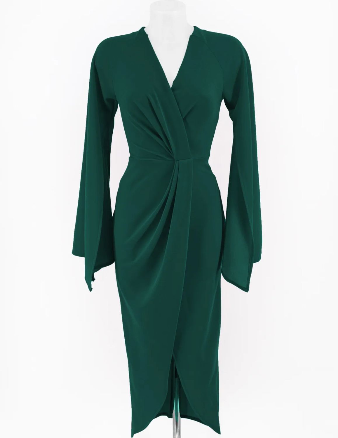 Vestido color verde botella