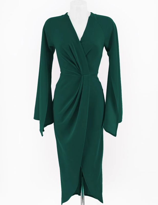 Vestido color verde botella