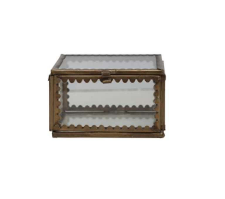 Mini Glass Trinket Box 