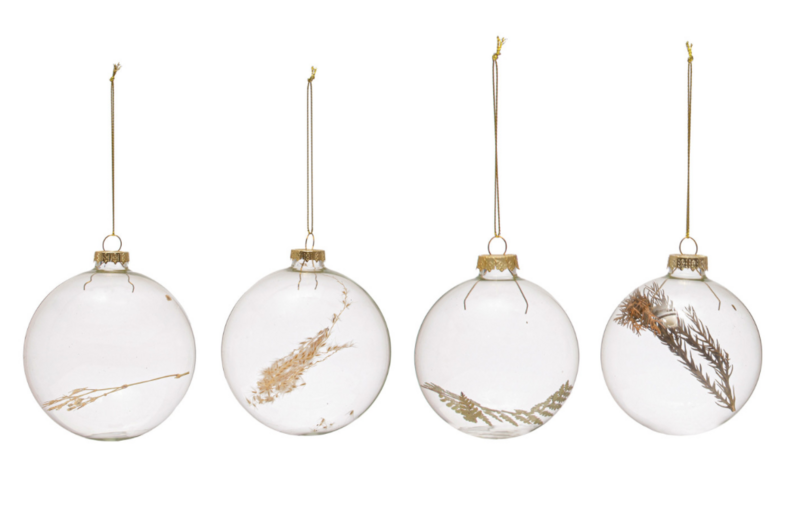 Dried Botanical Glass Ornaments