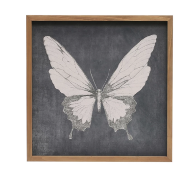 Wood Framed Butterfly Art