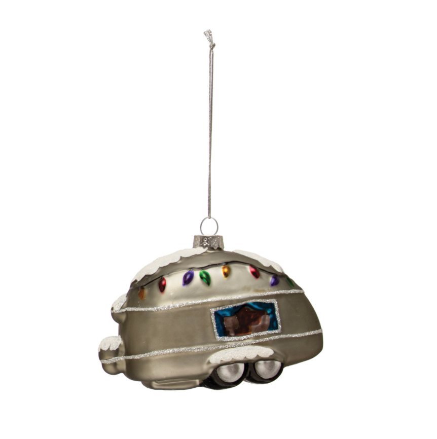 Glass Camper Ornament