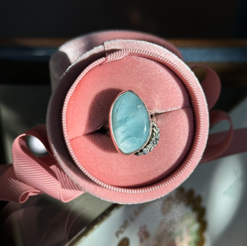 Larimar Floral Ring sz. 6