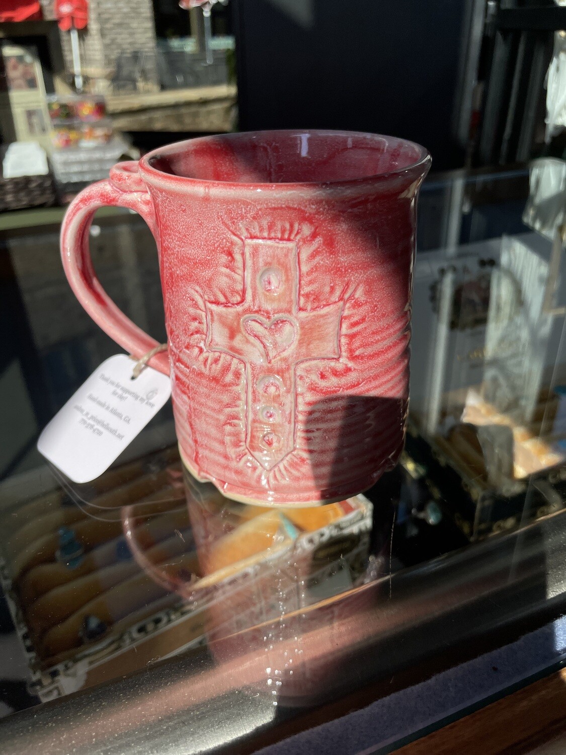 Handmade Cross Mug Red