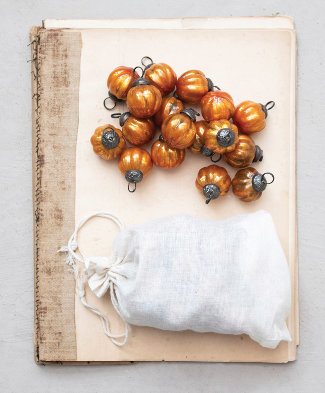 Muslin Bag Pumpkin Ornaments