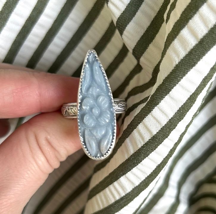 Etched Floral Ring sz. 8.75