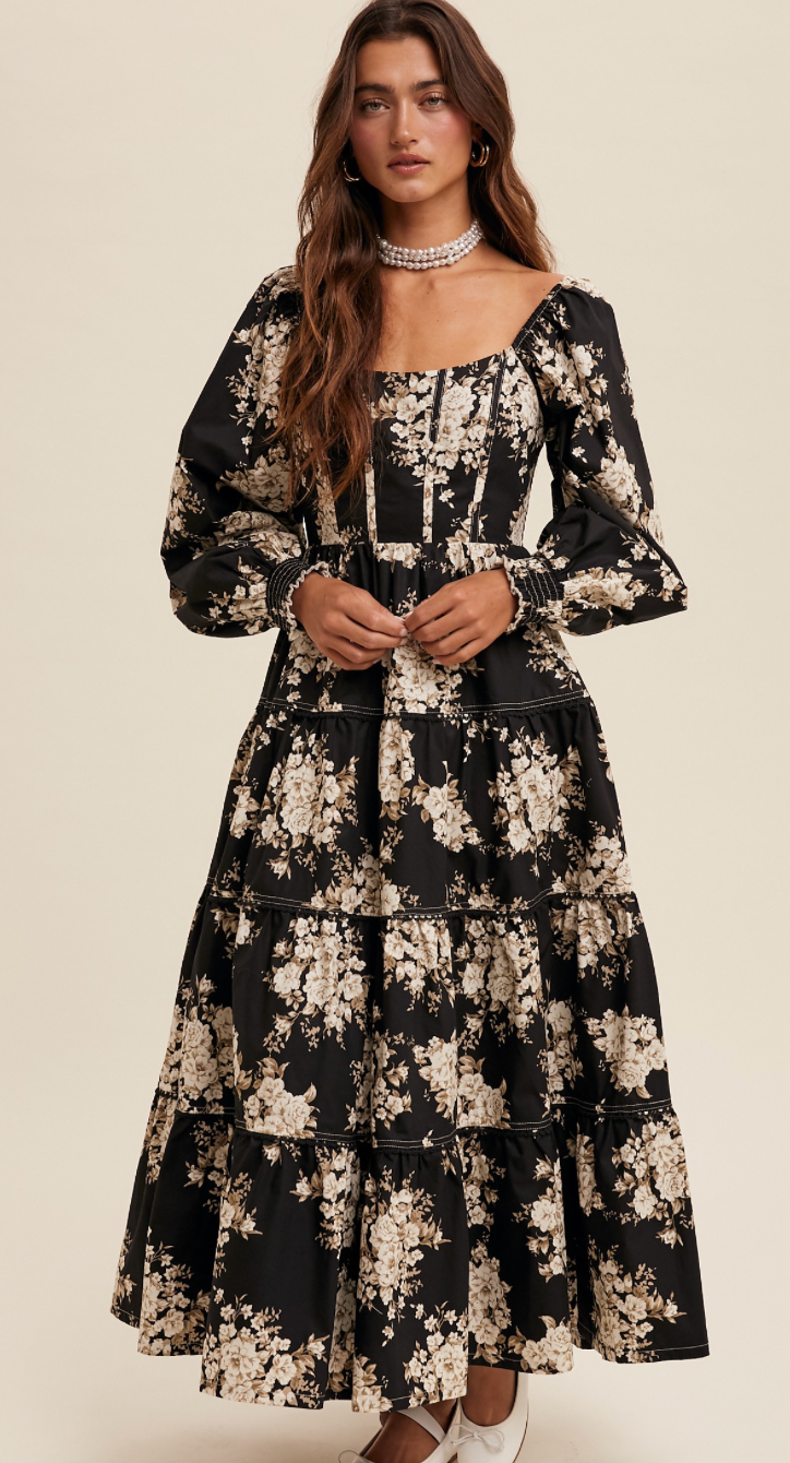 Black Floral Maxi