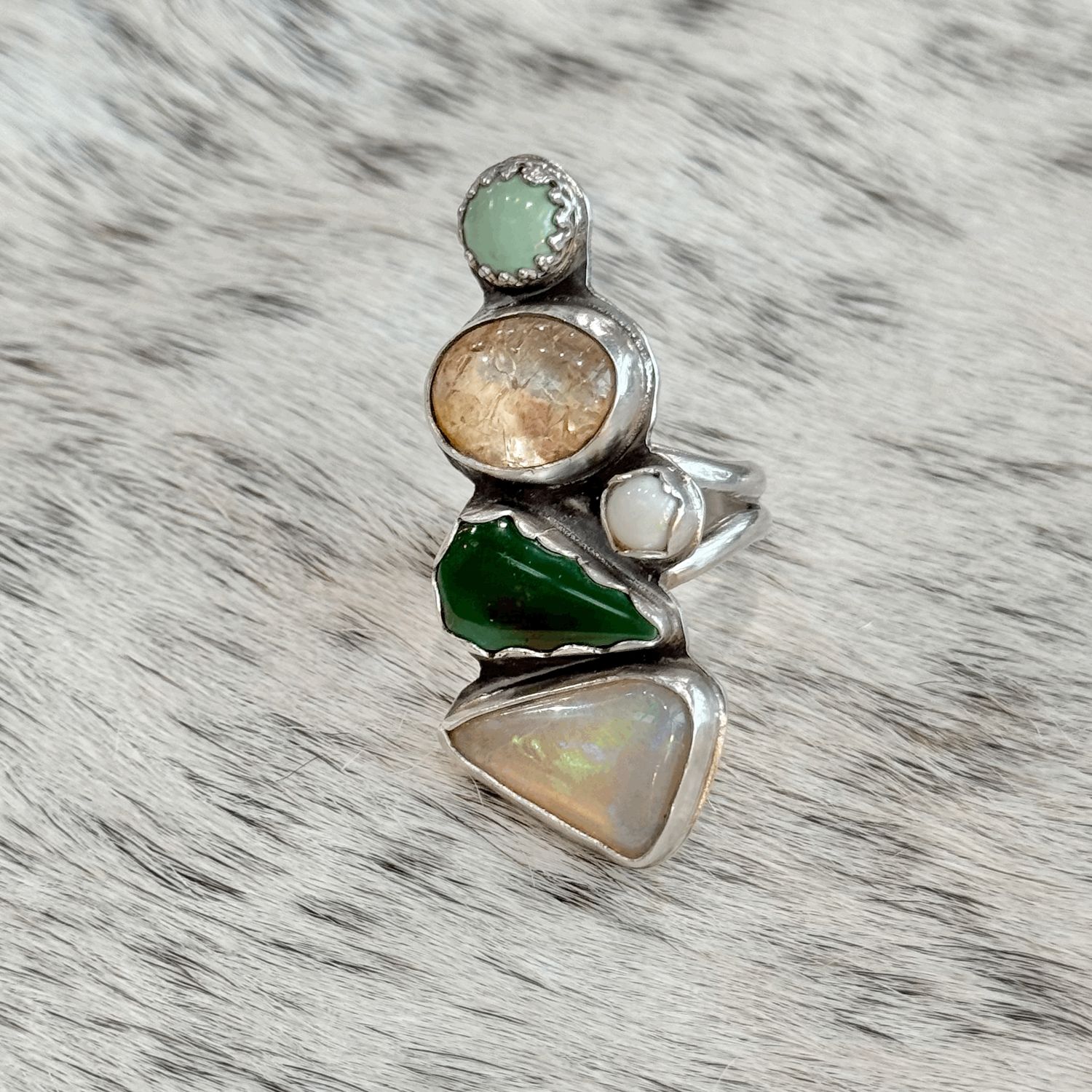 Opal Stack Ring - sz. 7
