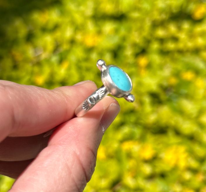 Turq. Dot Ring