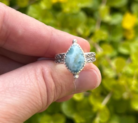 Larimar Nugget Ring sz.5