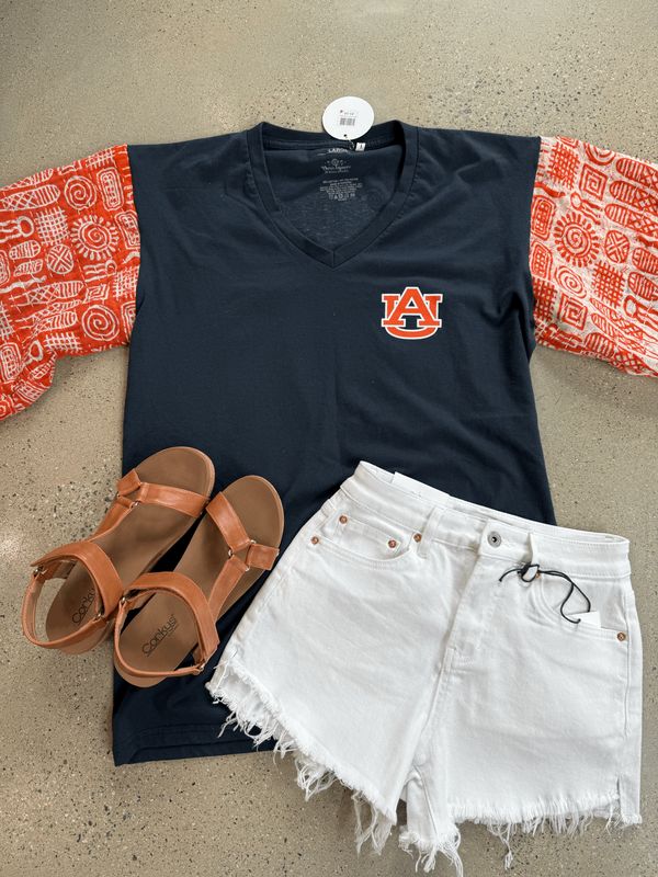Navy Auburn Tee-Large