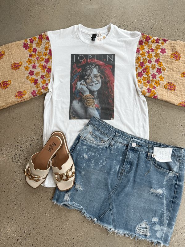Janis Joplin Floral Slv-Small