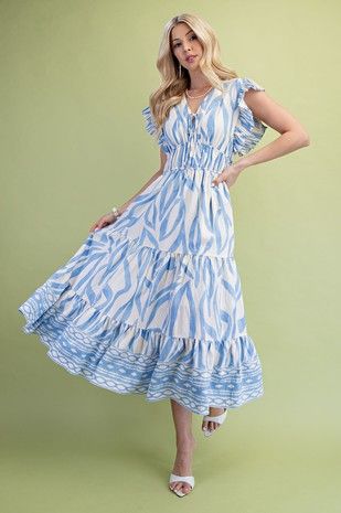 Pleated Ruffle Dress