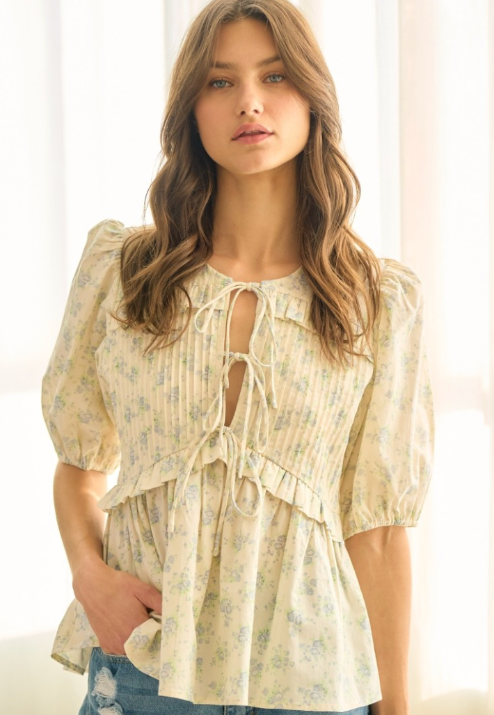 Blue Floral Top