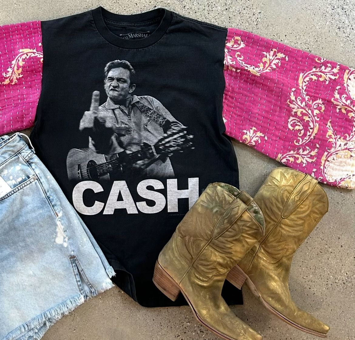 Cash Tee Pink Slv - M
