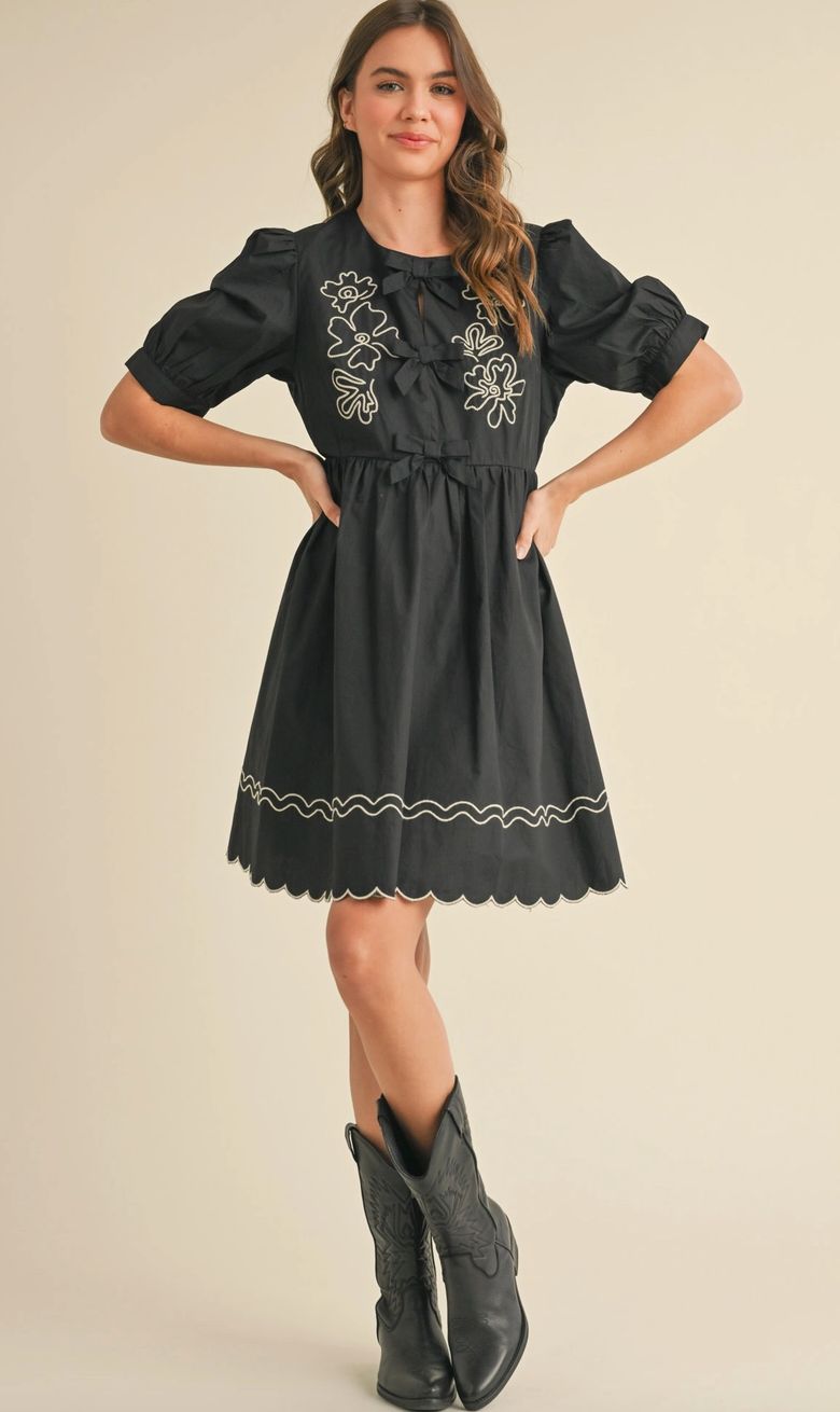 Black Scallop Dress