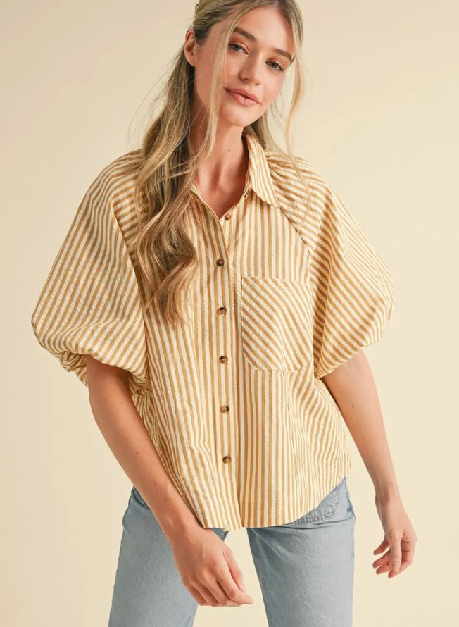 Mustard Stripe Top