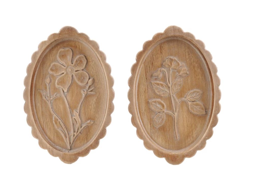 Oval Floral  Wood Decor