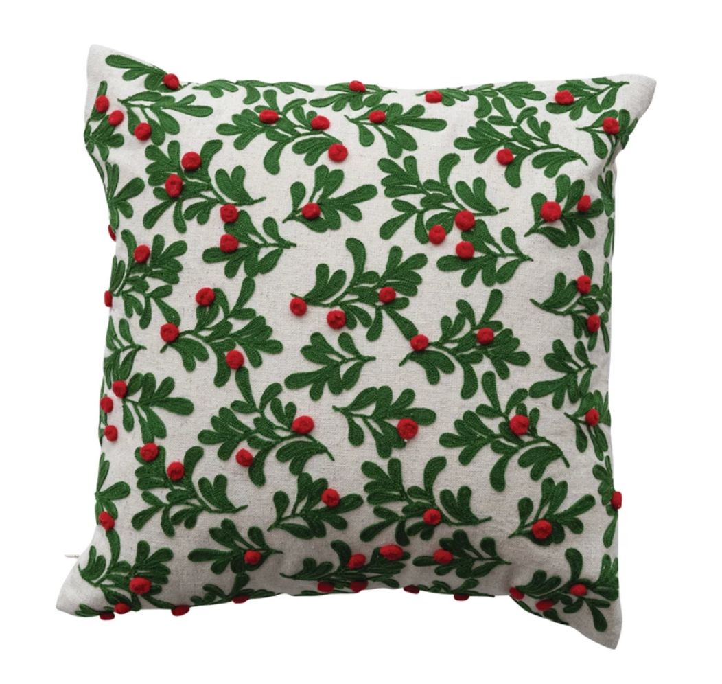 Holly Pom Pillow