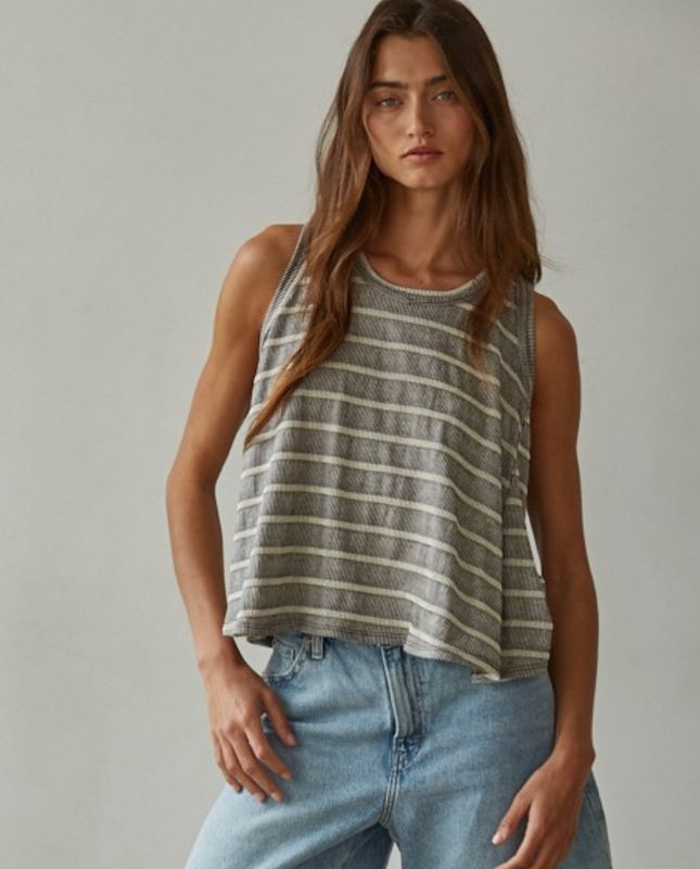 Grey Striped Tank