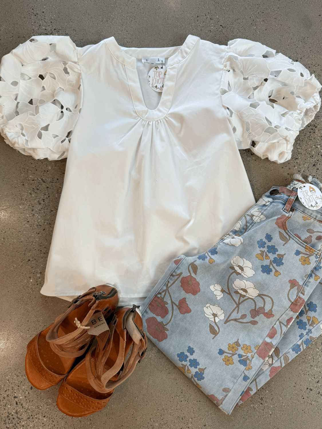 White Eyelet Top