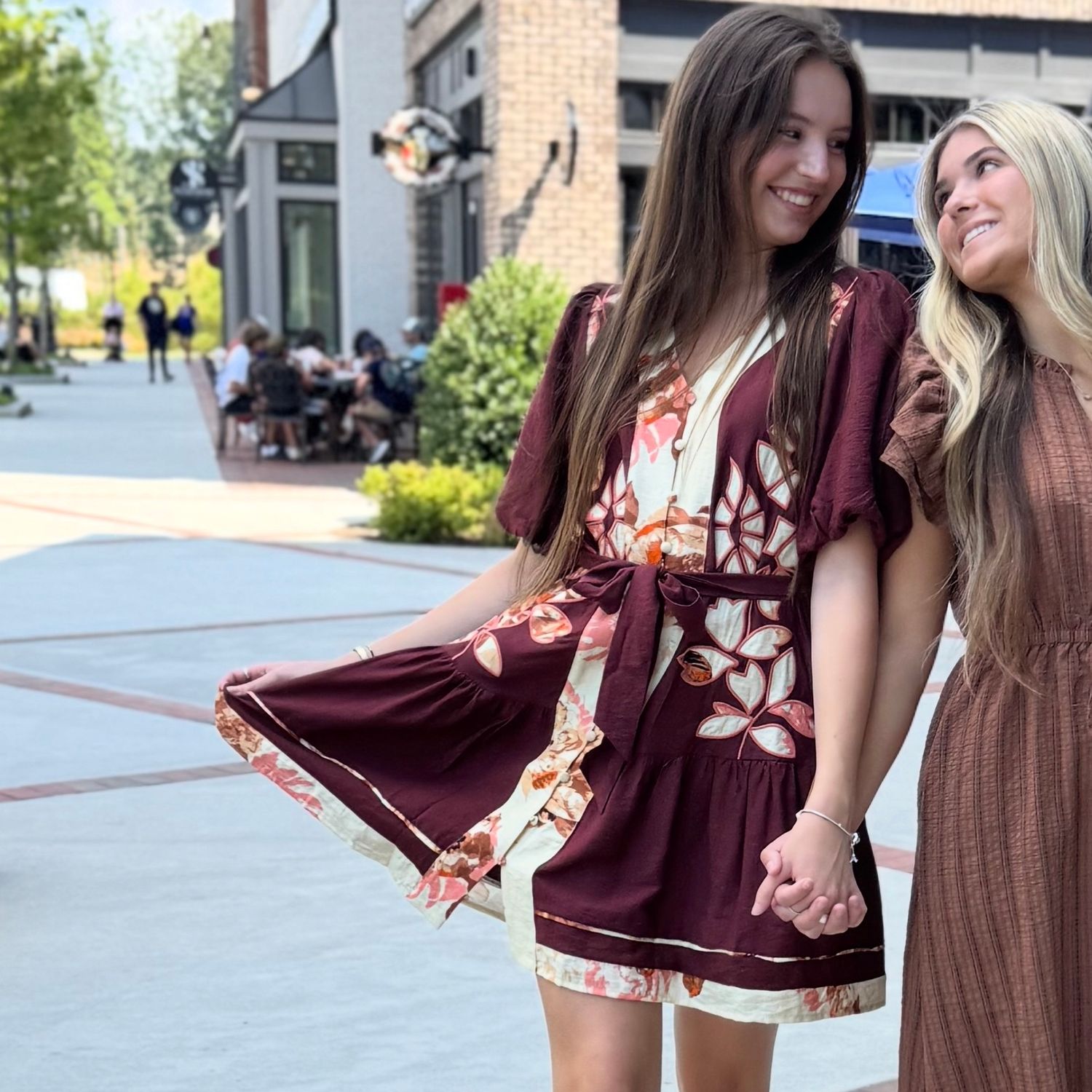 Burgandy  Puff Dress