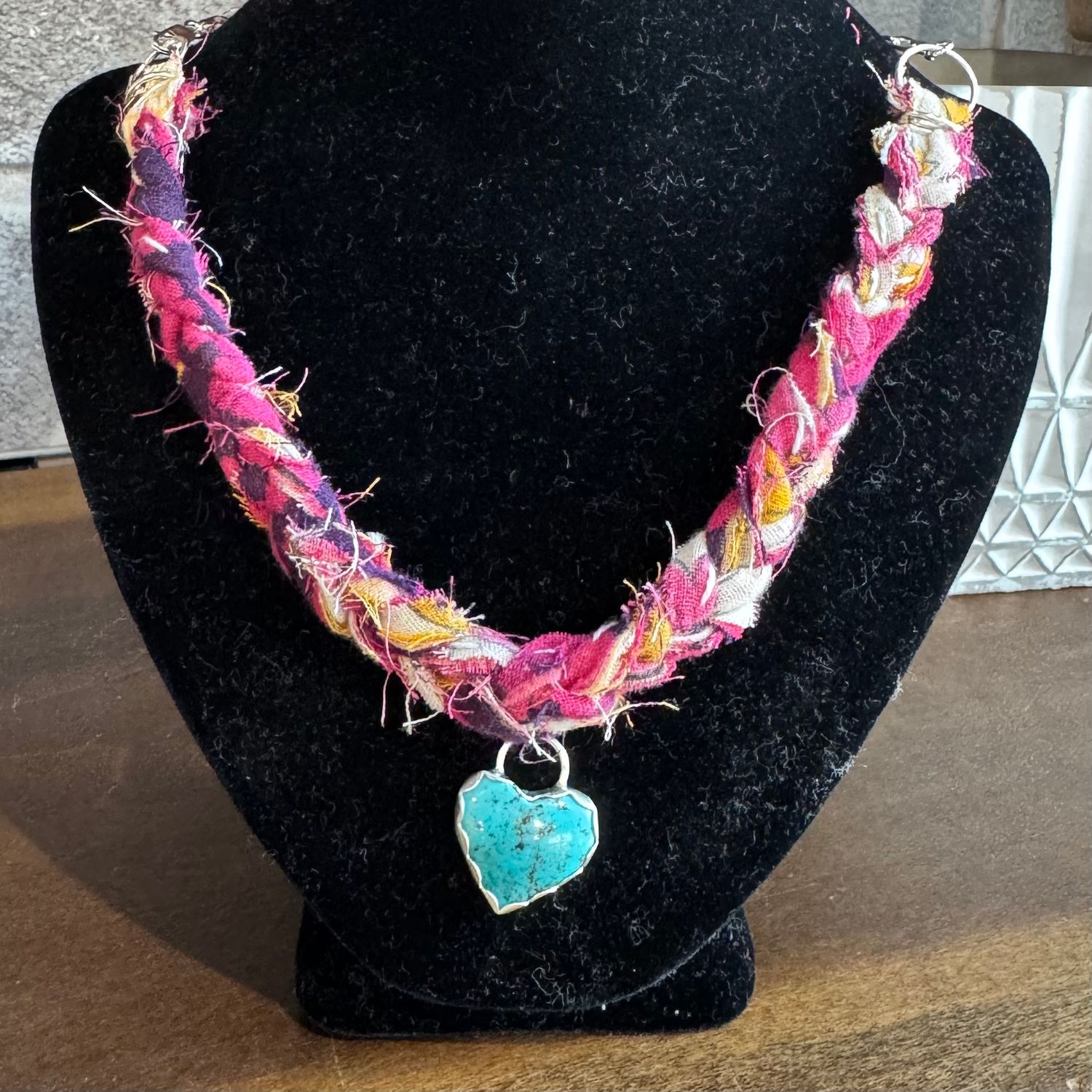 Kantha Necklace with Charm