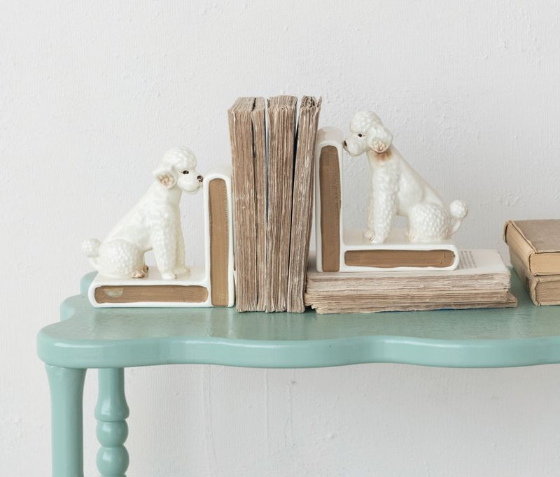 Poodle Bookend Set
