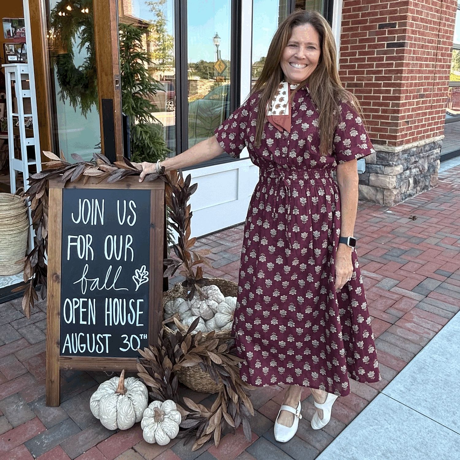 Maroon Print Dress