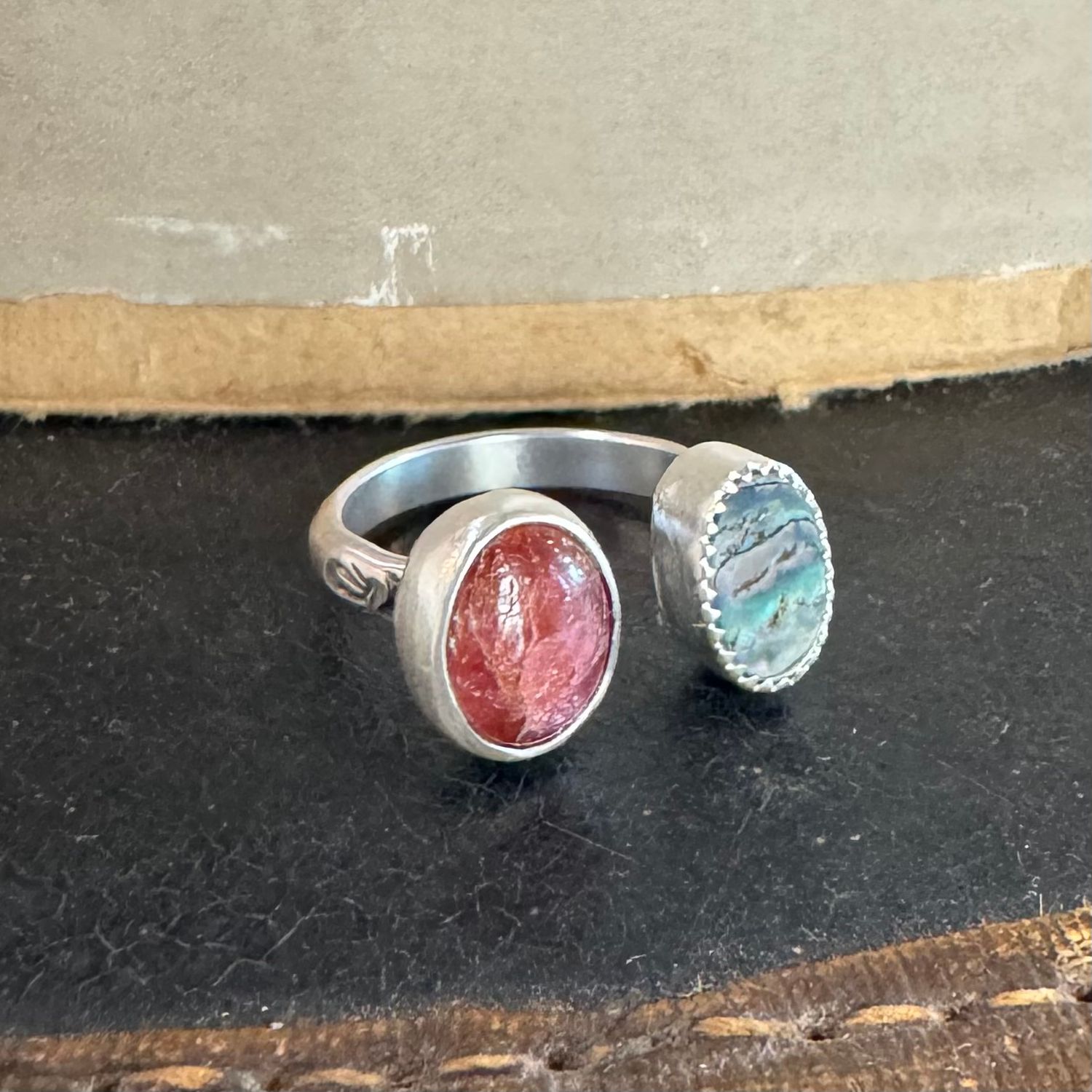 Pink Tourmaline Open Ring - sz. 7